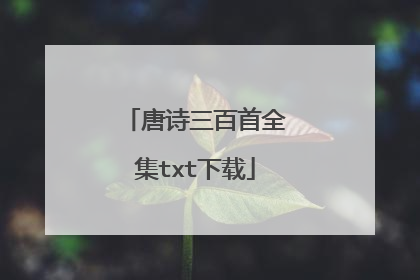 唐诗三百首全集txt下载