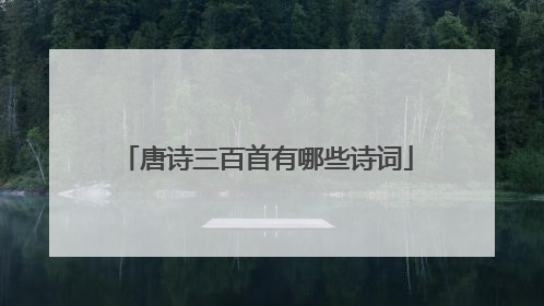 唐诗三百首有哪些诗词