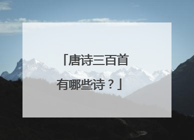 唐诗三百首有哪些诗？
