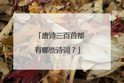 唐诗三百首都有哪些诗词?