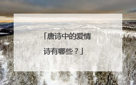 唐诗中的爱情诗有哪些？
