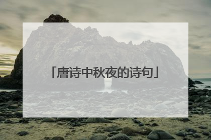 唐诗中秋夜的诗句