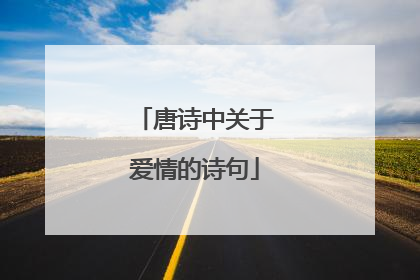 唐诗中关于爱情的诗句