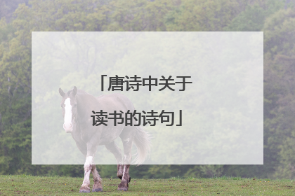 唐诗中关于读书的诗句