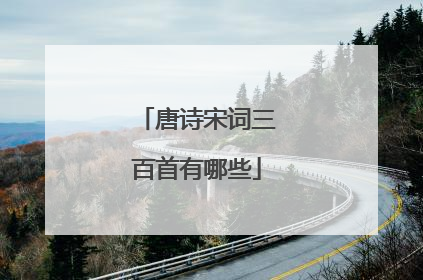 唐诗宋词三百首有哪些