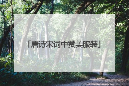 唐诗宋词中赞美服装