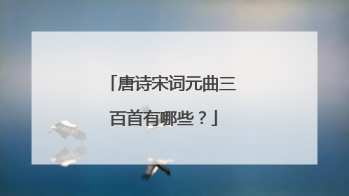 唐诗宋词元曲三百首有哪些？