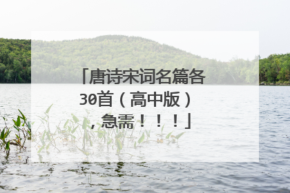 唐诗宋词名篇各30首（高中版），急需！！！
