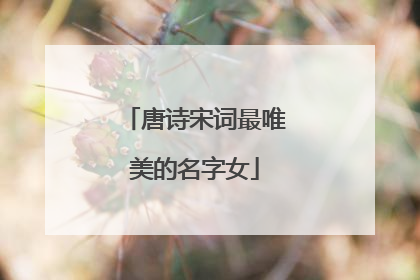 唐诗宋词最唯美的名字女