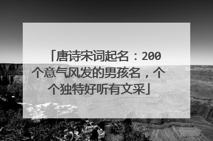 唐诗宋词起名:200个意气风发的男孩名,个个独特好听有文采