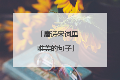 唐诗宋词里唯美的句子