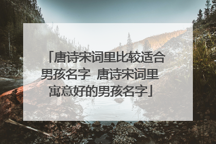 唐诗宋词里比较适合男孩名字 唐诗宋词里寓意好的男孩名字