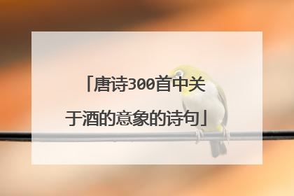 唐诗300首中关于酒的意象的诗句