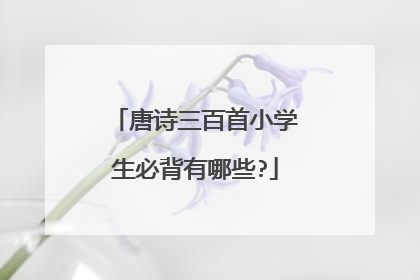 唐诗三百首小学生必背有哪些?