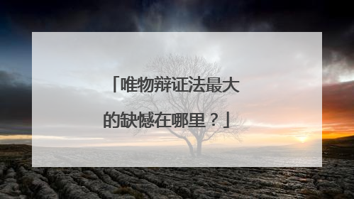 唯物辩证法最大的缺憾在哪里？