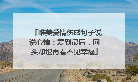 唯美爱情伤感句子说说心情:爱到最后,回头却也再看不见幸福