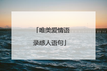 唯美爱情语录感人语句