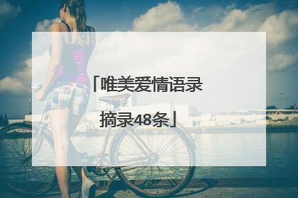 唯美爱情语录摘录48条