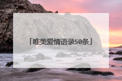 唯美爱情语录50条