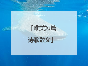 唯美短篇诗歌散文