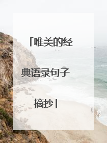 唯美的经典语录句子摘抄