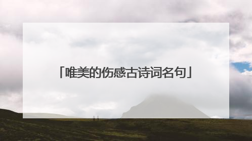 唯美的伤感古诗词名句