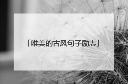 唯美的古风句子励志