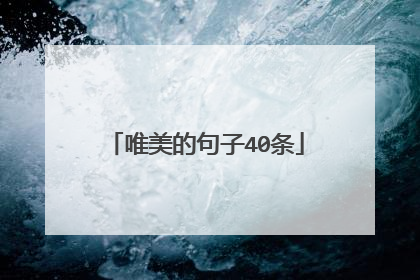 唯美的句子40条