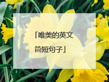 唯美的英文简短句子