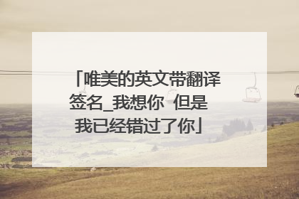 唯美的英文带翻译签名_我想你 但是我已经错过了你