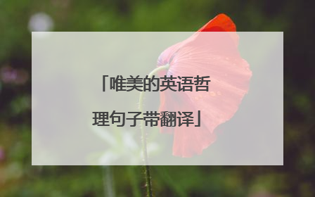 唯美的英语哲理句子带翻译