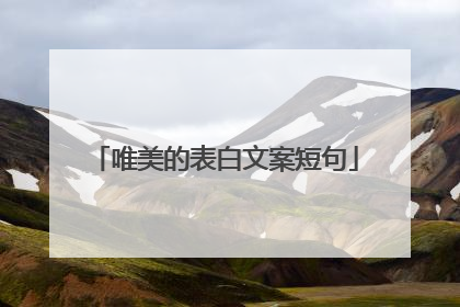 唯美的表白文案短句