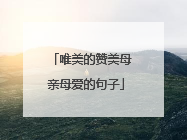 唯美的赞美母亲母爱的句子