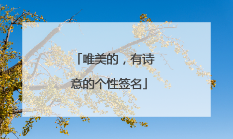 唯美的,有诗意的个性签名