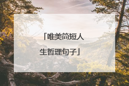 唯美简短人生哲理句子