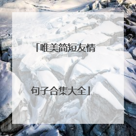 唯美简短友情句子合集大全