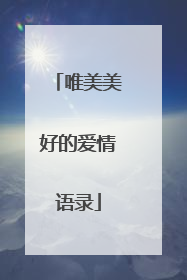 唯美美好的爱情语录