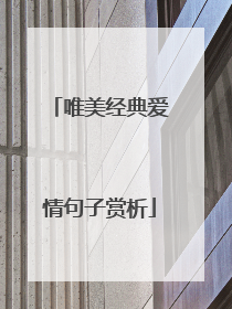 唯美经典爱情句子赏析