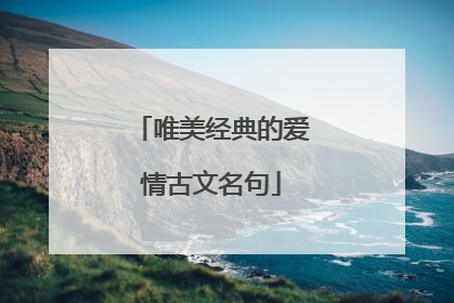 唯美经典的爱情古文名句