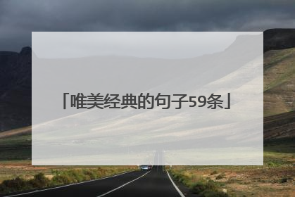 唯美经典的句子59条