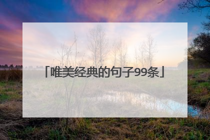 唯美经典的句子99条