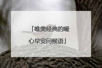 唯美经典的暖心早安问候语