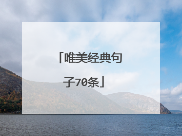 唯美经典句子70条