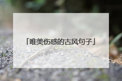 唯美伤感的古风句子