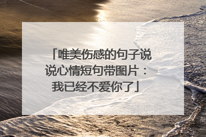 唯美伤感的句子说说心情短句带图片:我已经不爱你了