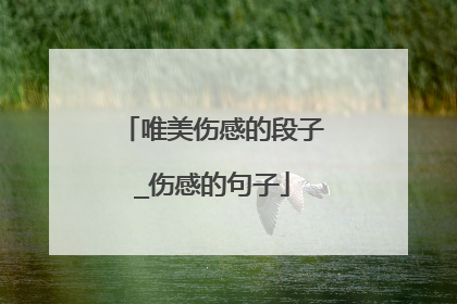 唯美伤感的段子_伤感的句子