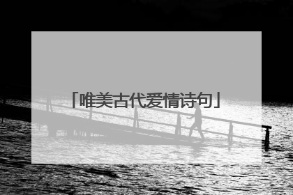 唯美古代爱情诗句