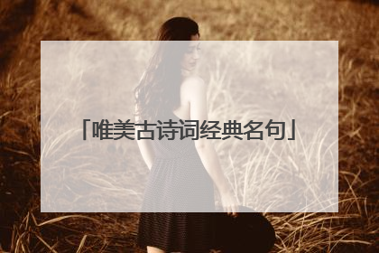 唯美古诗词经典名句