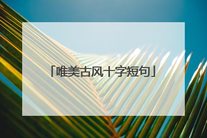唯美古风十字短句