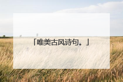 唯美古风诗句。